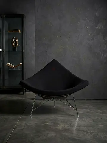 Virta Modern Black Lounge Chair with Metal Base - Minimalist Design