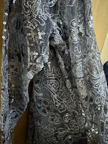 Grey Sequin Embellished Long Dress / Gown - Good Used Condition