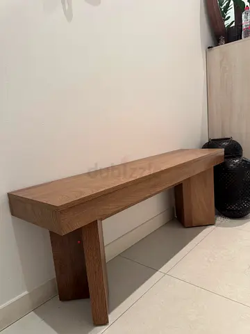 Solid oak entryway bench