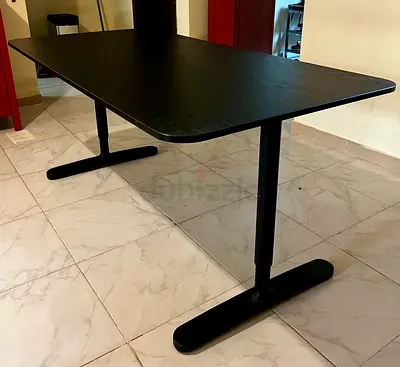 Large Black height Adjustable Office Desk / Dining Table / Study table - Good Condition