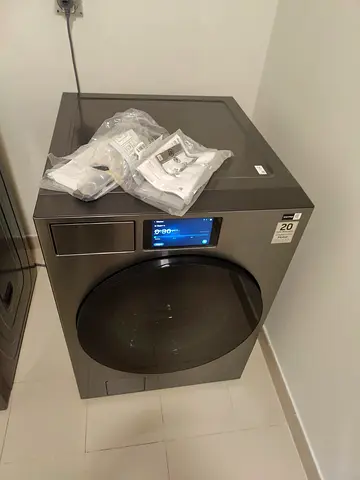 Front load washer (like-new) - smart display, dark grey