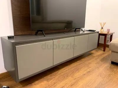 Modern Grey Floating Entertainment Center