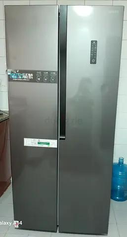 Side-by-Side Refrigerator - 2-Door, Modern Grey (Good Condition)