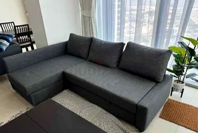 Dark Grey L-shaped Sofa - Good Condition, Comfortable