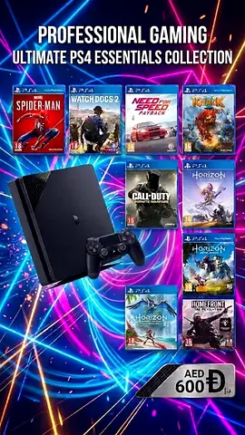 PlayStation 4  with 9 PS4 Games (Good Condition) - Console + Controllers not included
