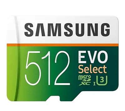 Samsung EVO Select 512GB microSD Card - U3, A1, Excellent Condition