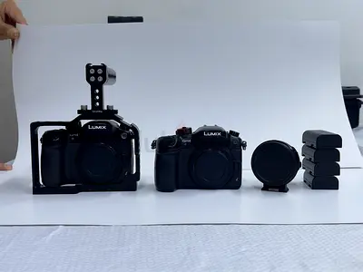 tow Panasonic Lumix GH4, metabones speed booster + v log active