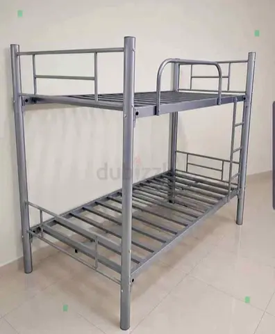 Sturdy Metal Bunk Bed Frame - Silver, Double Deck