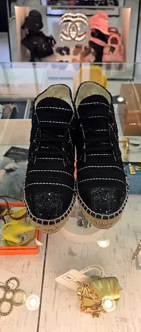 Classic Chanel Black Espadrille Sneakers - Size (please confirm)