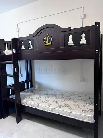 Dark Wood Bunk Bed with Twin Mattresses - Brand new