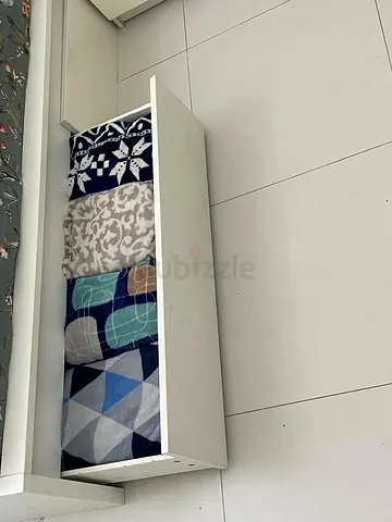 Ikea Bed with two side table storage drawers, dresser, drawer