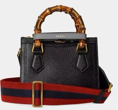 Gucci Diana Mini Tote Bag Black Leather