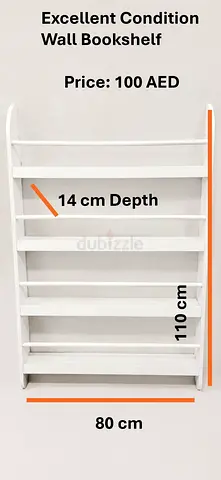 White Kids Wall Bookshelf / Book Display – Excellent Condition