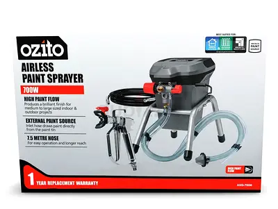 Ozito Airless Paint Sprayer 700W ASG-7000 - Professional Painting Machine -