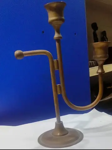 Antique brass candle holder 24cm height
