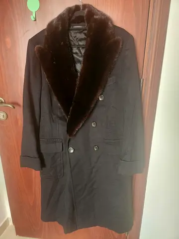Original Tom Ford 100% Cashmere Double-Breasted Greatcoat with Fur Collar – Size IT 54 R