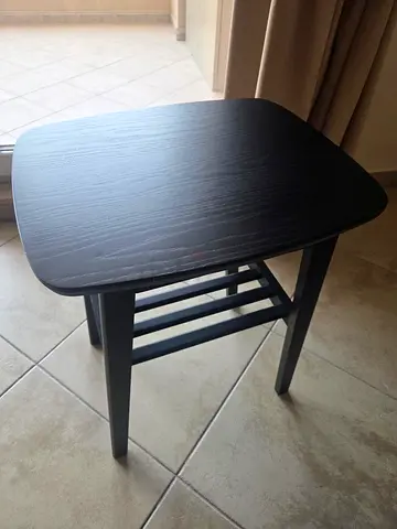 Black Wood Side Table