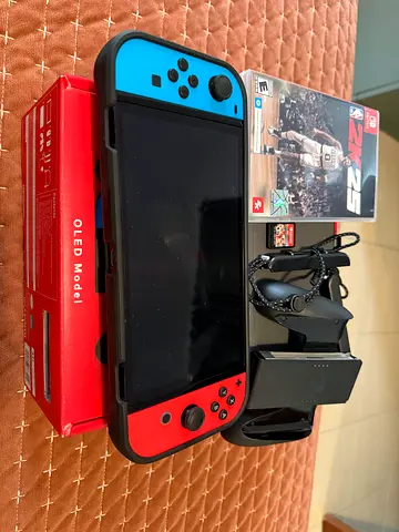 Nintendo Switch (OLED Model), Neon Blue/Neon Red, Int Version