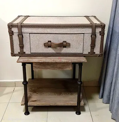 THE ONE Vintage Felt Covered Storage Suitcase