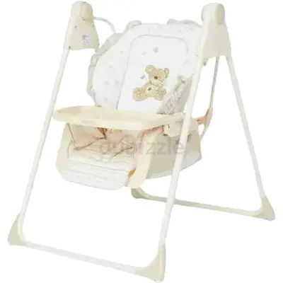 Baby bed , Carrycot and Baby swing/rocker with feeding tray – comfortable lightweight seat (cream)