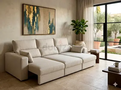Beige Color IKEA Eskilstuna L Shape Sofa bed