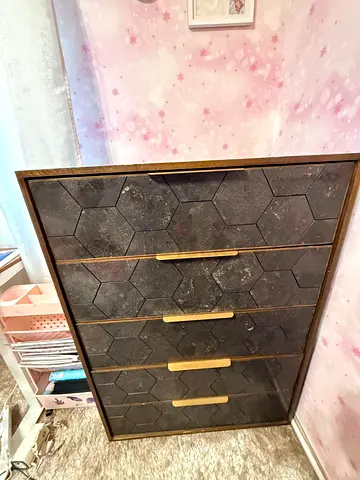 Modern 5-Drawer Chest Bought from Marina Home  Original price: Dhs 3500 Selling Price:1200 Dropped t