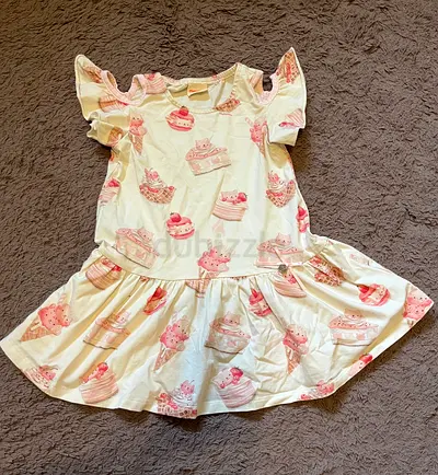 Momonittu light pink cupcake print dress - size for 6-12 months