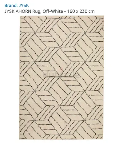 JYSK AHORN Off-White Geometric Rug 160 x 230 cm