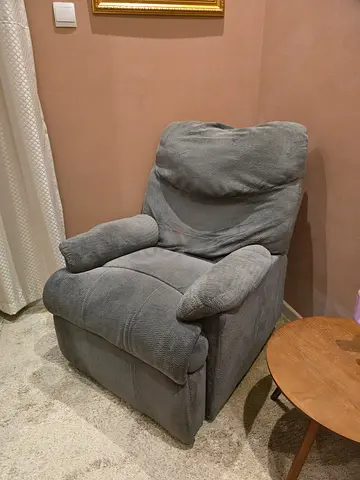 Gray Fabric Armchair Comfortable - No recline