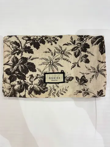 Gucci Beauty Floral Cosmetic Pouch - Beige & Black