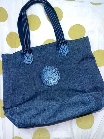 Kipling Blue Denim Canvas Tote Bag
