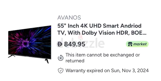 55" AVANOS 4K UHD Smart Android TV - 55 inch with Dolby Vision HDR