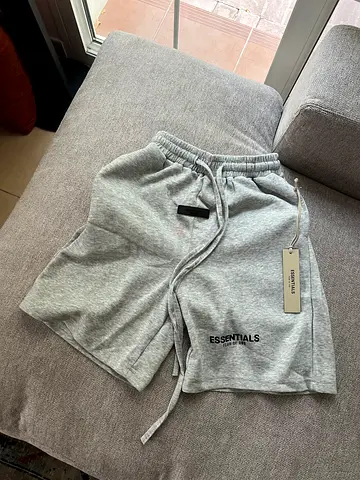 High-Quality Essentials Grey Sweat Shorts – Brand New With Tags Size S