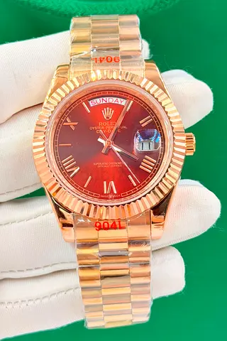 Rolex Day-Date style rose gold Master Quality watch - good condition