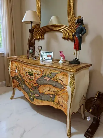 Atelier Monceau Argonautica map chest of drawers side cabinet table sideboard solide wood