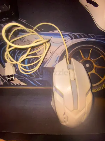 White wired gaming mouse with USB -excellent working condition