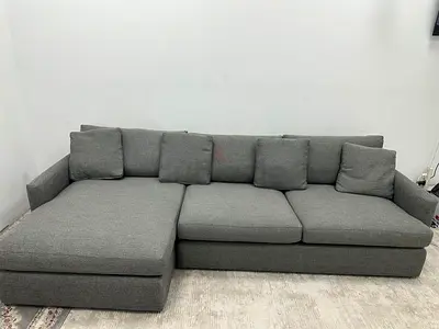 Selling crate&barrel grey color lshape sofa