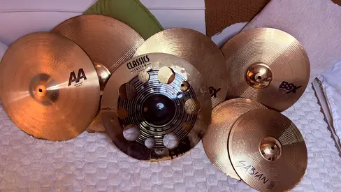 Sabian & Meinl Cymbal Set - 7 Pcs + Bag | No Cracks | Invoices