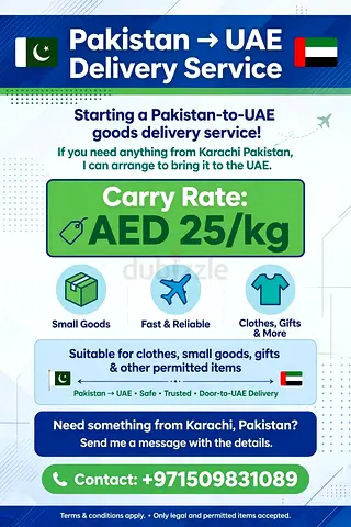 Carry Service Karachi to Dubai