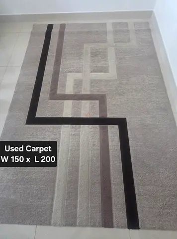 Used Modern Geometric Rug 150x200 cm - Light Grey