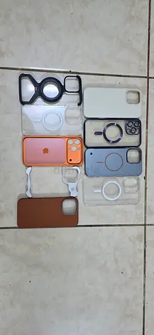 Collection of orignal iPhone 16 pro max MagSafe and protective cases - mixed colors and styles