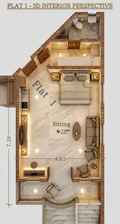 Spacious studio for rent in Khalifa City A. Monthly rent ranges 3500