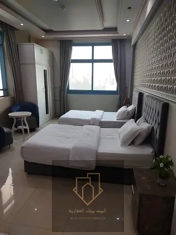 Monthly rent | Furnished studio | First row from the Corniche | Weekly cleaning service | All bills and internet included