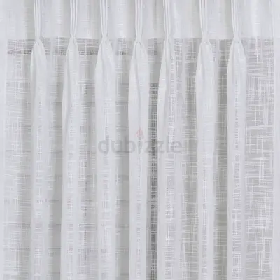 White Sheer Curtains - Light Filtering, custom-made par meter only 55 dh