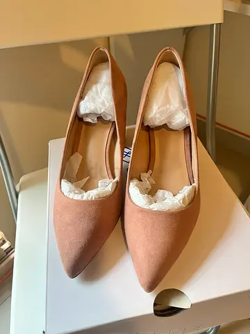 Call It Spring Block Suede Heels (Natural / Tan)