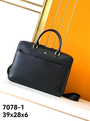 Black leather document briefcase