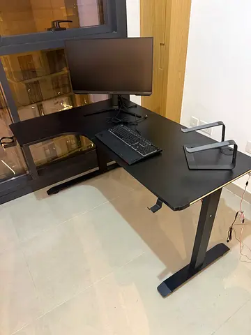 Ergonomic desk with RGB LED lights