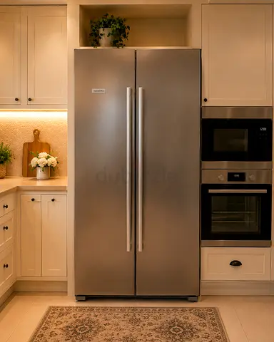 Siemens Stainless Steel Side-by-Side Refrigerator - Good Condition