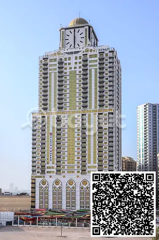 Beautiful 2-bedroom apartment in Rashidiya 1 with pool & gym, 3 baths, equipped kitchen, balcony with open view, wall closets, near all amenities.