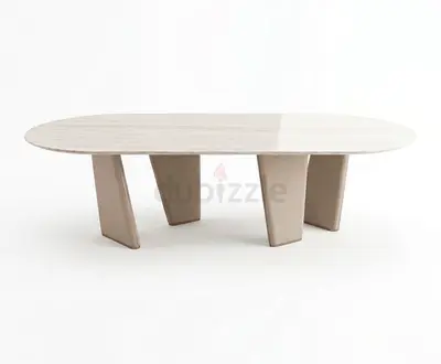 Oval Marble Dining table with Sculptural Legs 270x120cm